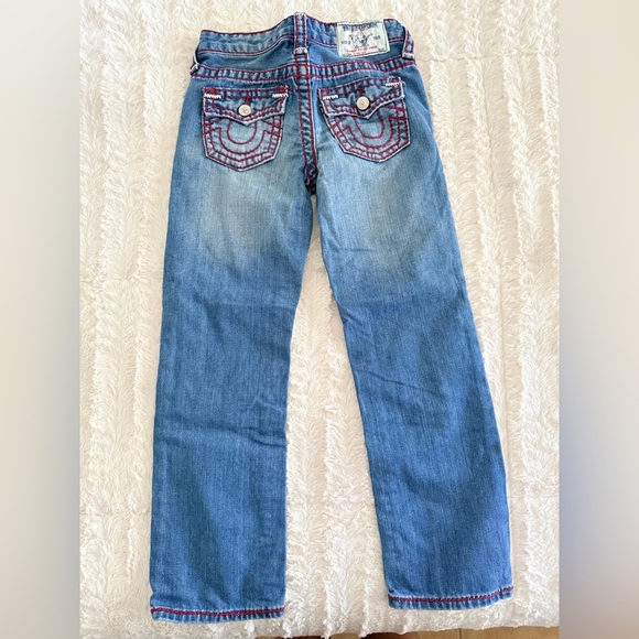 True Religion Kids Blue Jeans Size 7 | Vintage Y2K Bootcut Denim - Picture 4 of 6